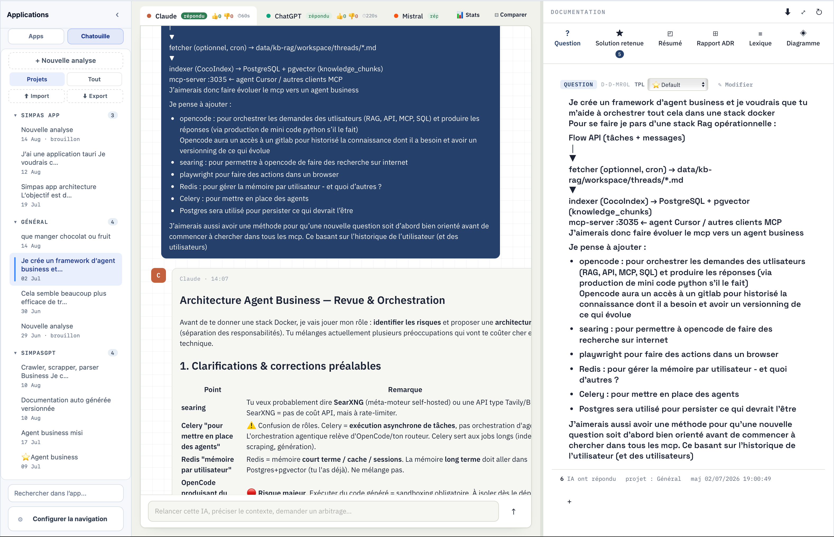 Question posée dans Chatouille, avec les réponses des IA